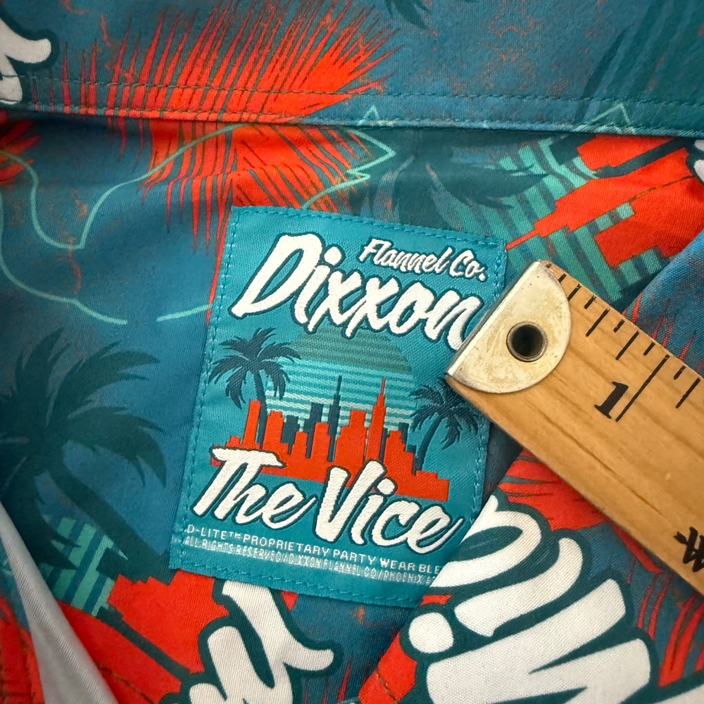 Dixxon Flannel Co. The Vice Colorful Miami Vibes Lightweight Button Up Shirt 2XL - Picture 4 of 5